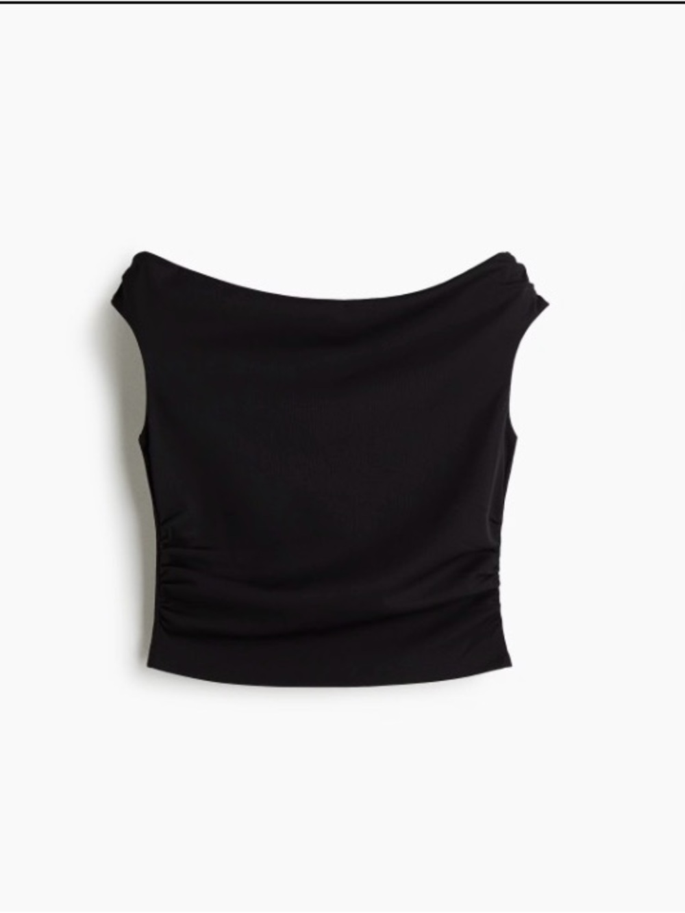 NET H& M Black Off-Shoulder Ruched Tank